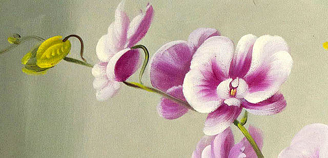 0B 《高贵兰花》 当代油画家 王露露 花卉写实油画